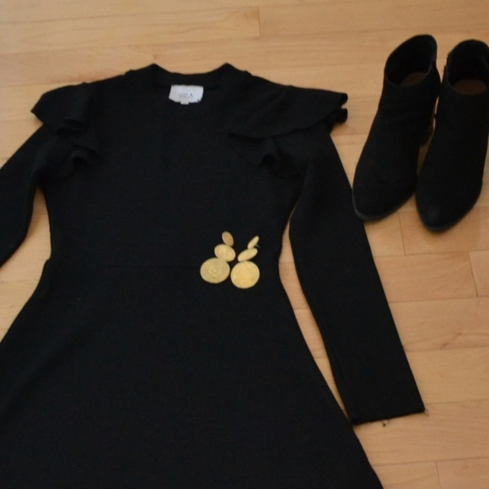 J.O.A. long sleeve ruffle dress, Size S , NWOT